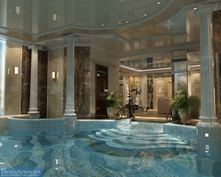 Крытый бассейн в классическом стиле