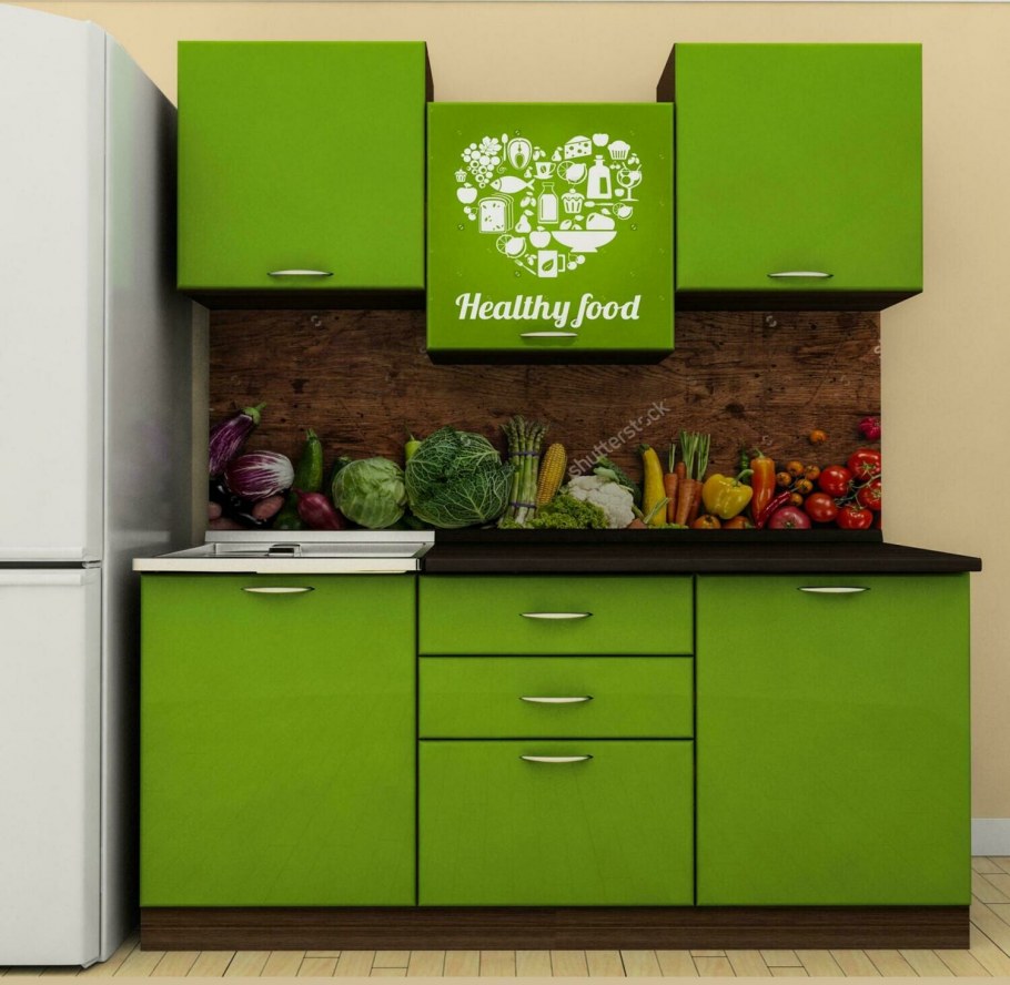 Кухонный гарнитур зеленый