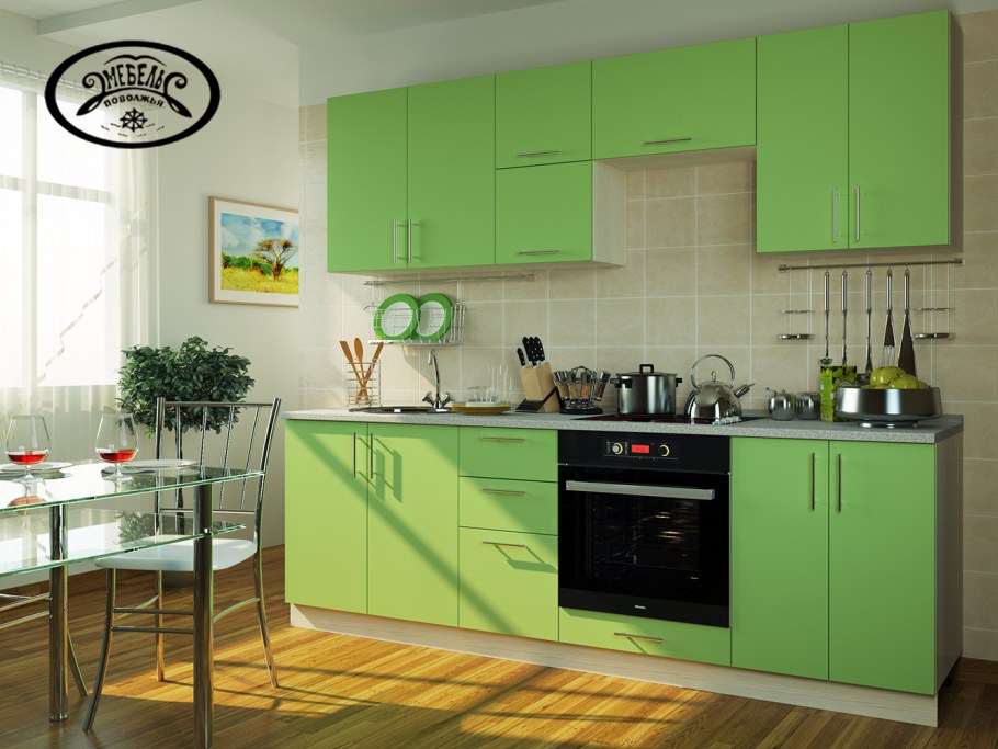 Кухня яблоко 1.8м лайм глянец