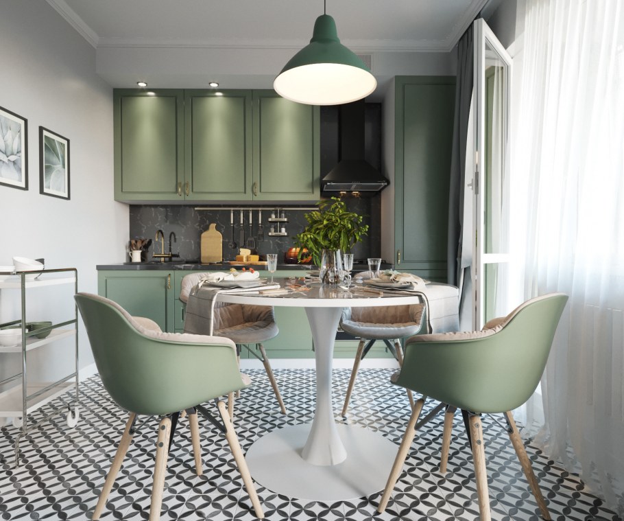 Зеленая кухня икеа