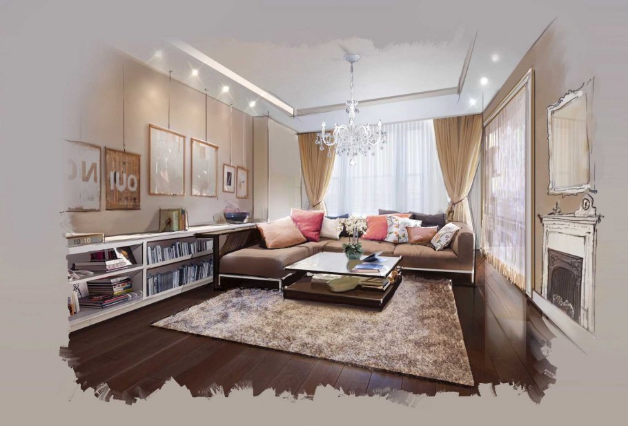 Кухня гостиная лофт