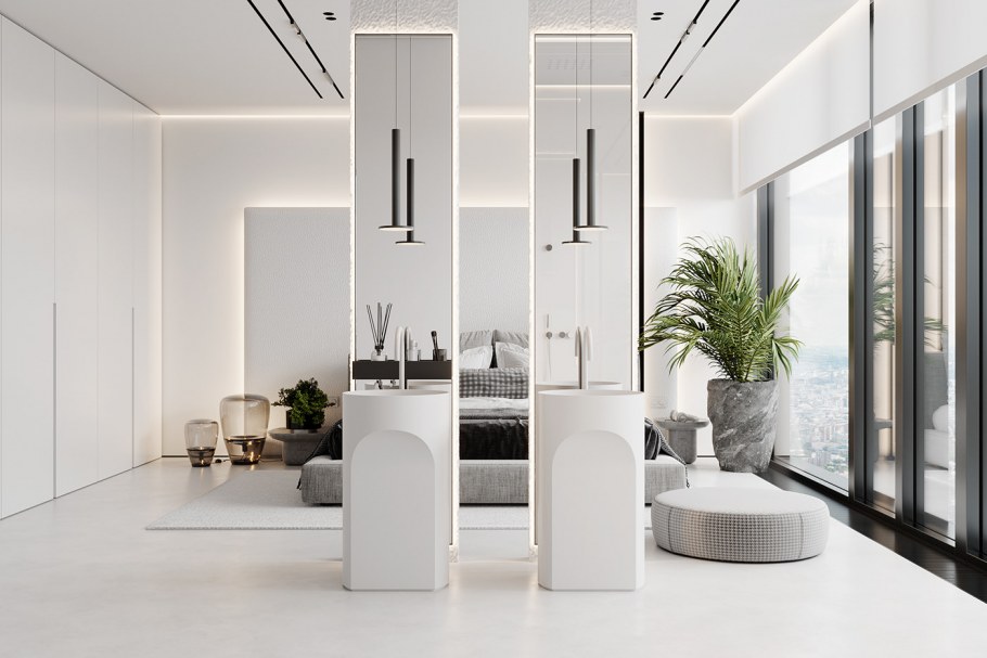 Тканевый потолок кухня гостиная