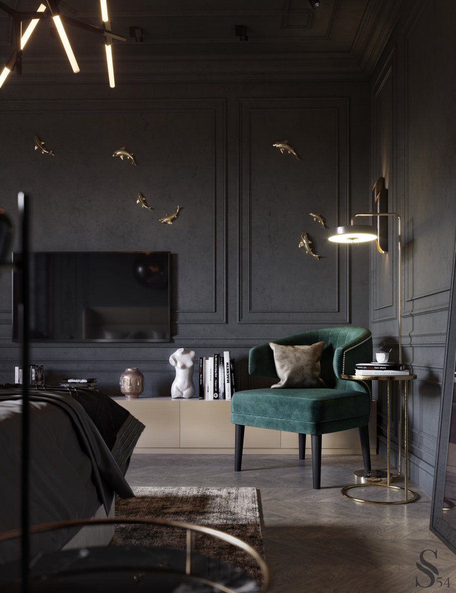 Темный интерьер