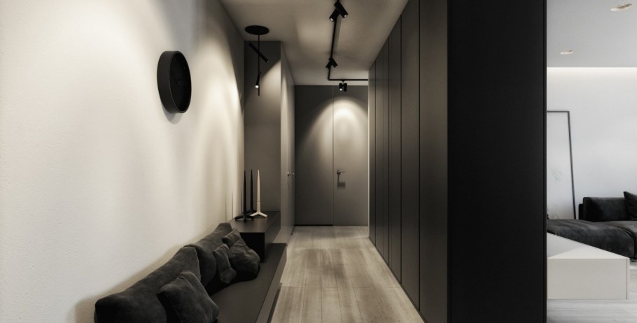 Чёрно-белый интерьер квартиры