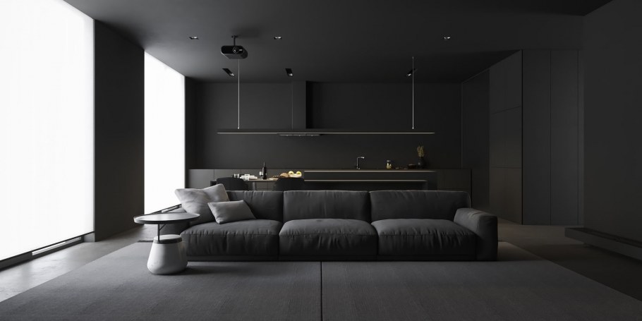 Темный Минимализм в интерьере