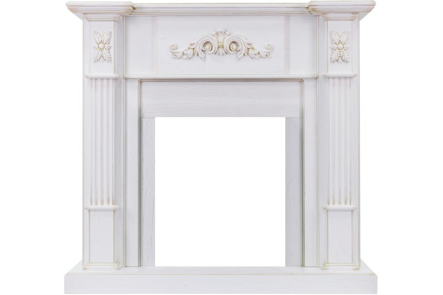 Каминокомплект Империя (дуб белый с золотой патиной)