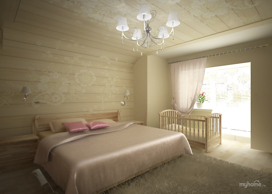 Зеленая вагонка в интерьере