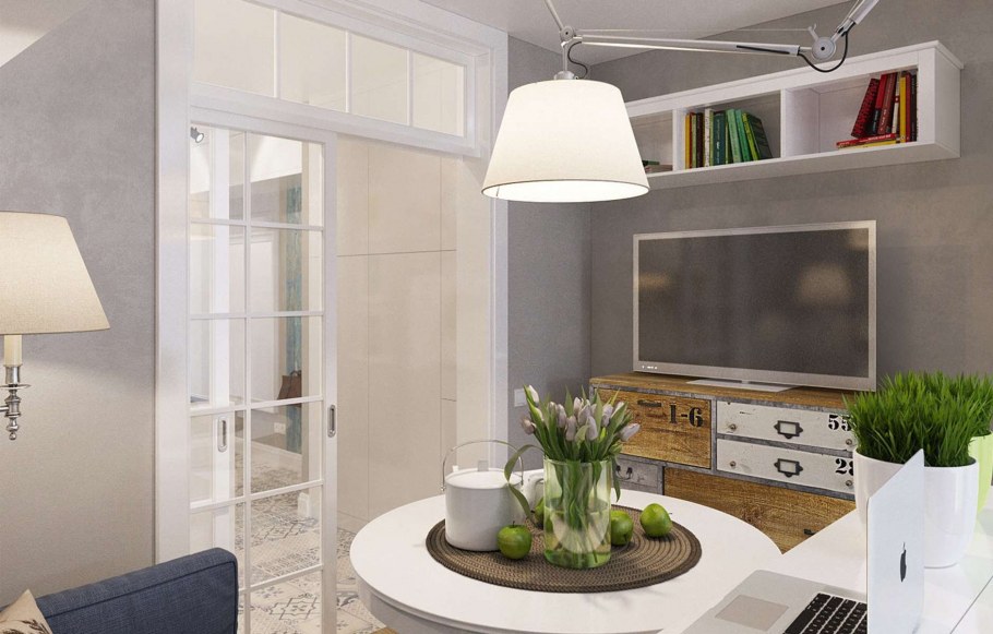 Студия 25 кв м в скандинавском стиле