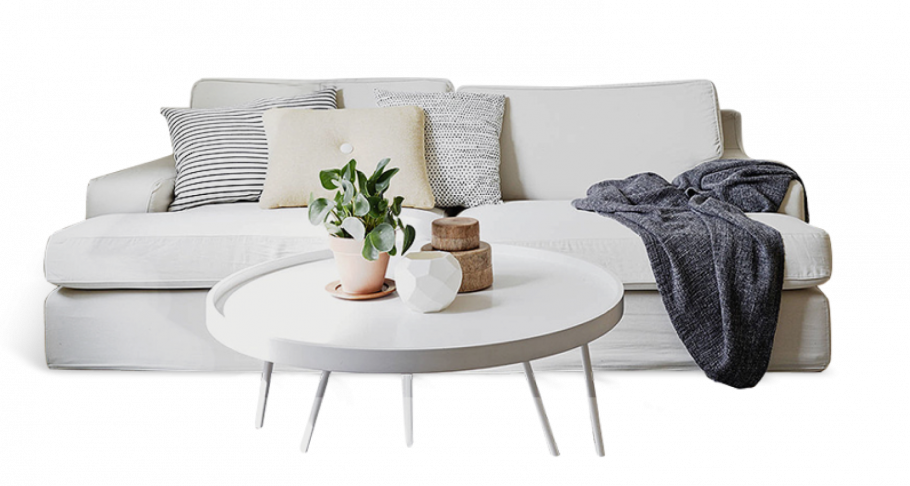 Предметы интерьера на белом фоне