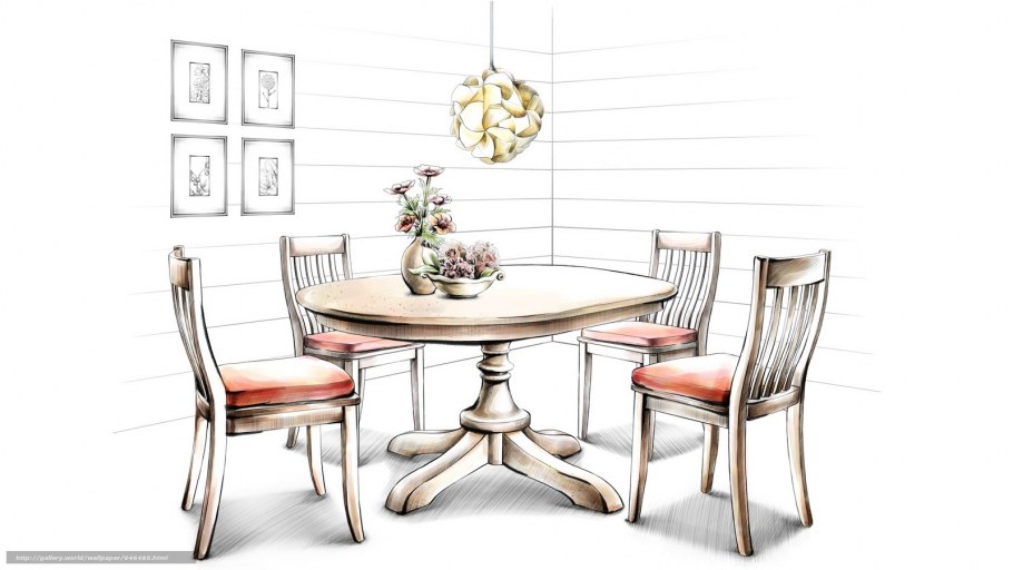 Нарисовать обеденный стол