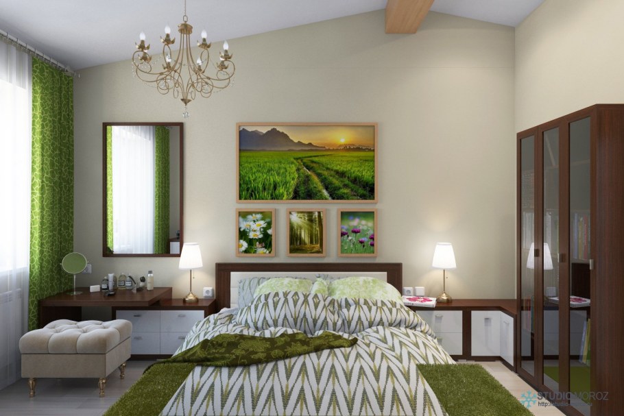 Эко интерьер спальни