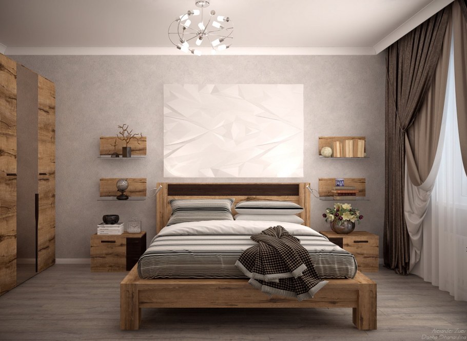 Коллаж спальня эко стиль