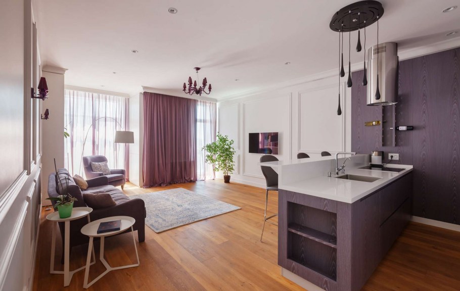 Квартира студия с барной стойкой