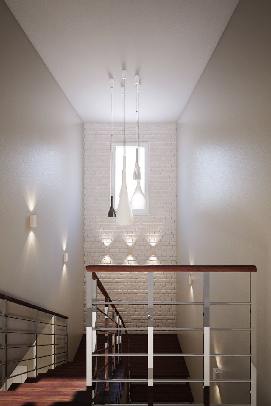 Светильники над лестницей