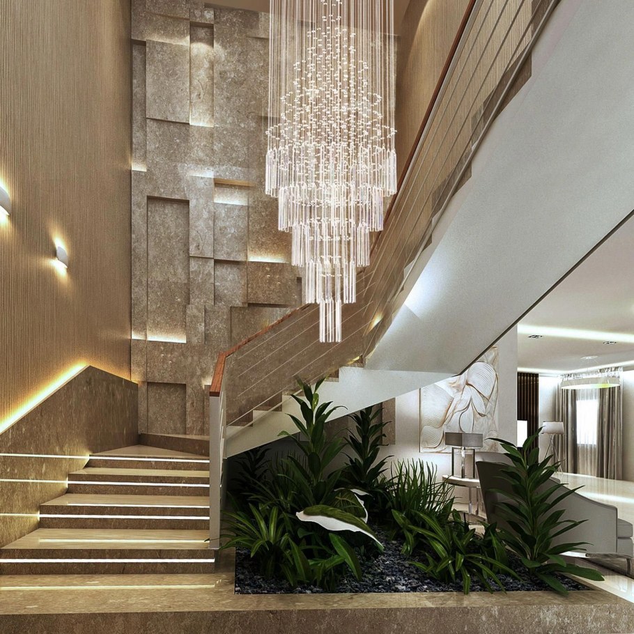 Светильники над лестницей в доме