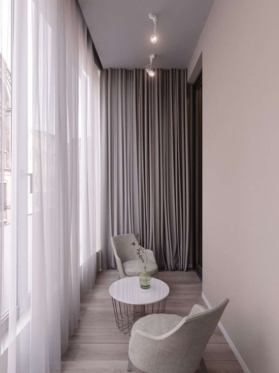 Шторы на панорамный балкон