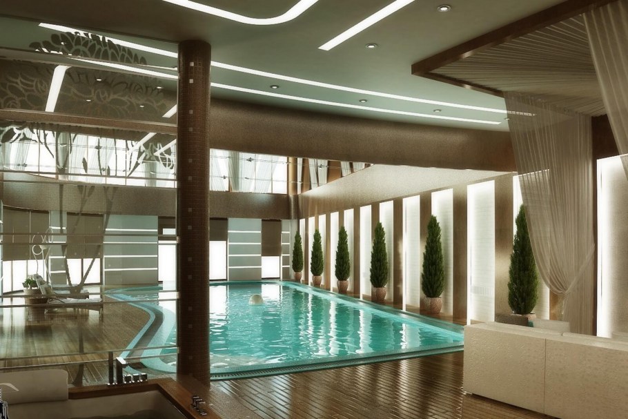 Интерьер помещения бассейна