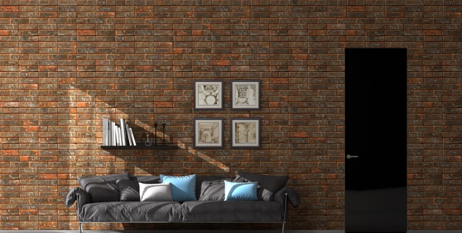 Красный кирпич в интерьере
