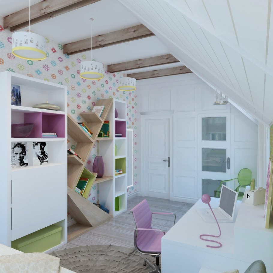 Детская мебель в мансардную комнату