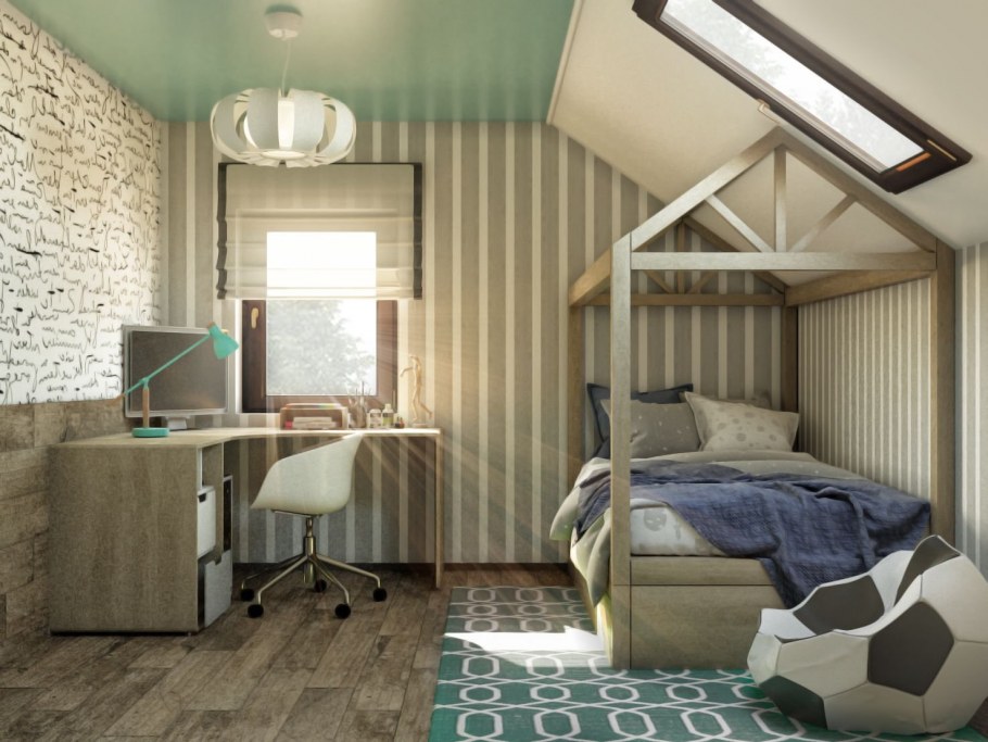 Комната для мальчика на мансарде
