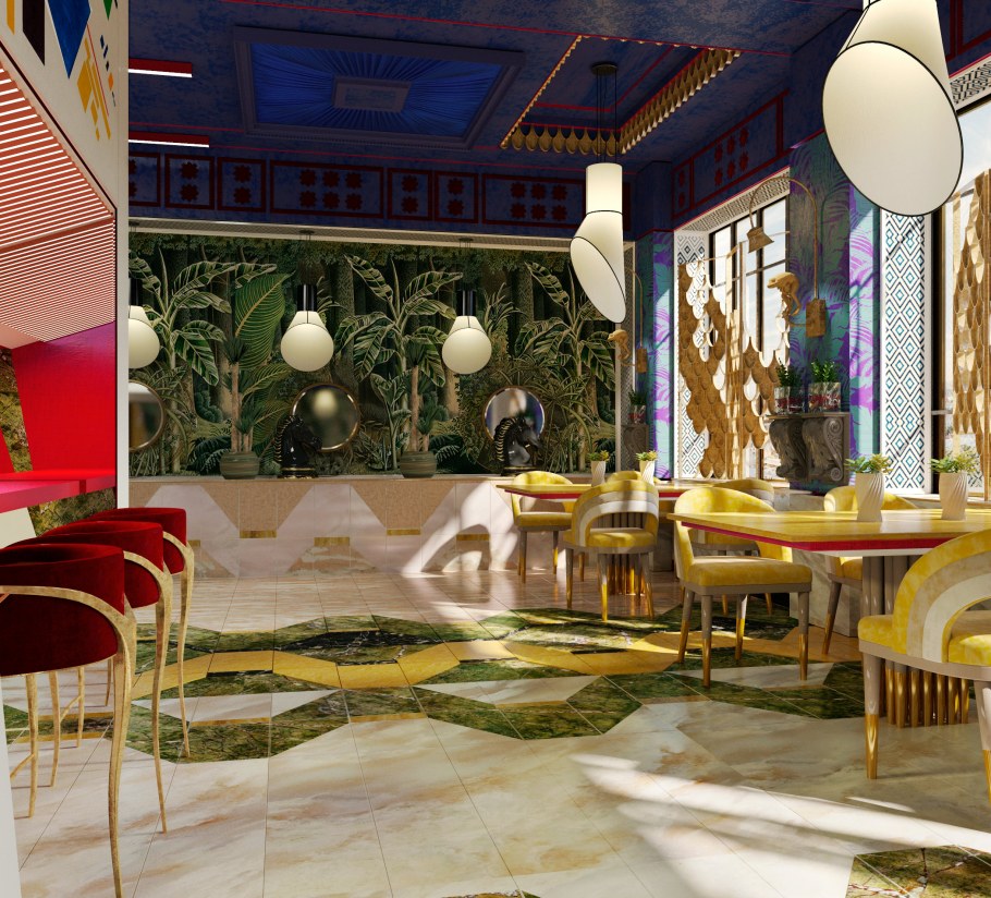 Авангард в интерьере ресторана