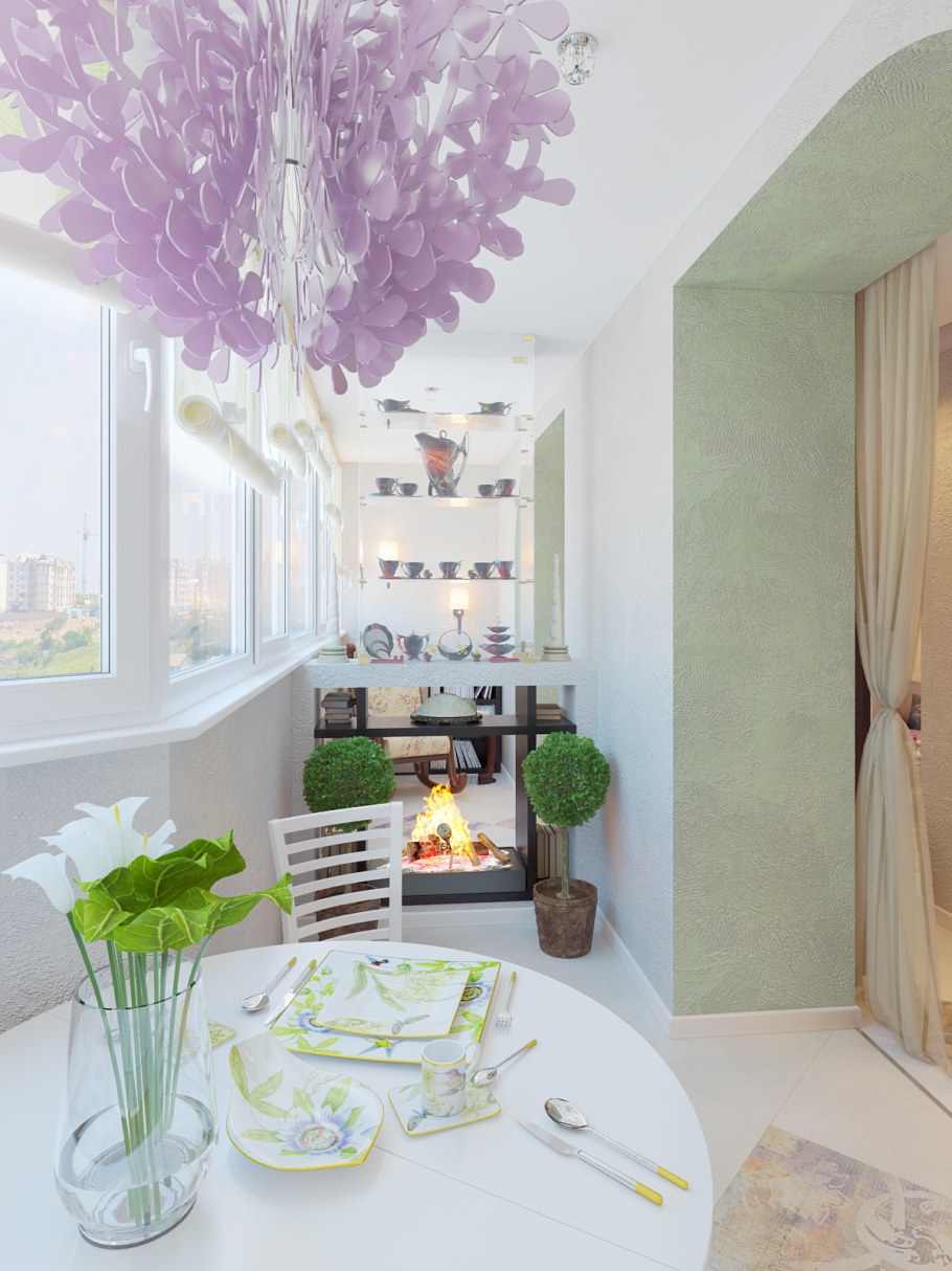 Веранда в лиловых тонах