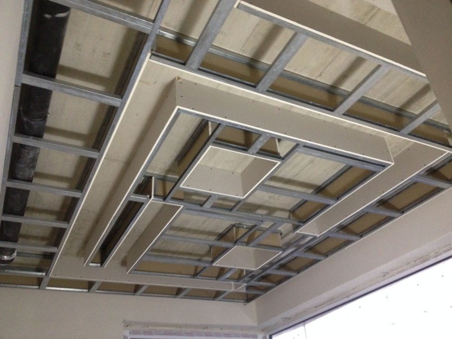 Кессонные потолки из гипсокартона в интерьере