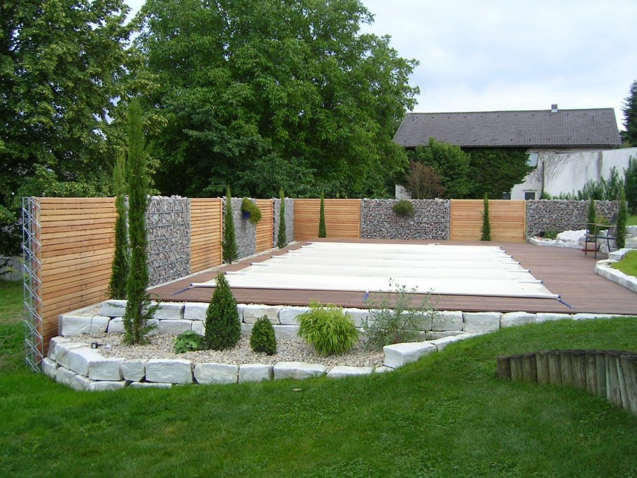 Забор габион песчаник