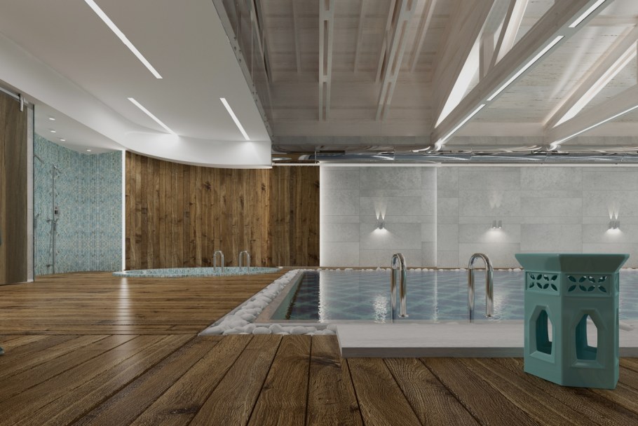 Интерьер помещения бассейна