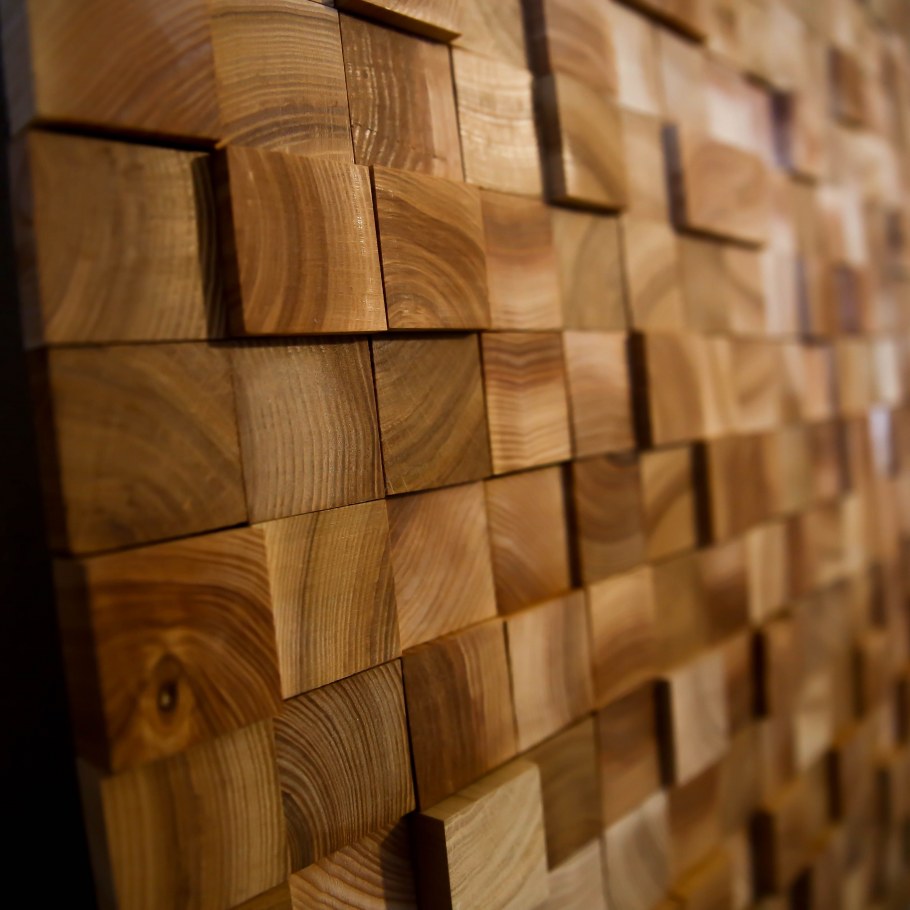 3д панели из спилов бруса Castorama