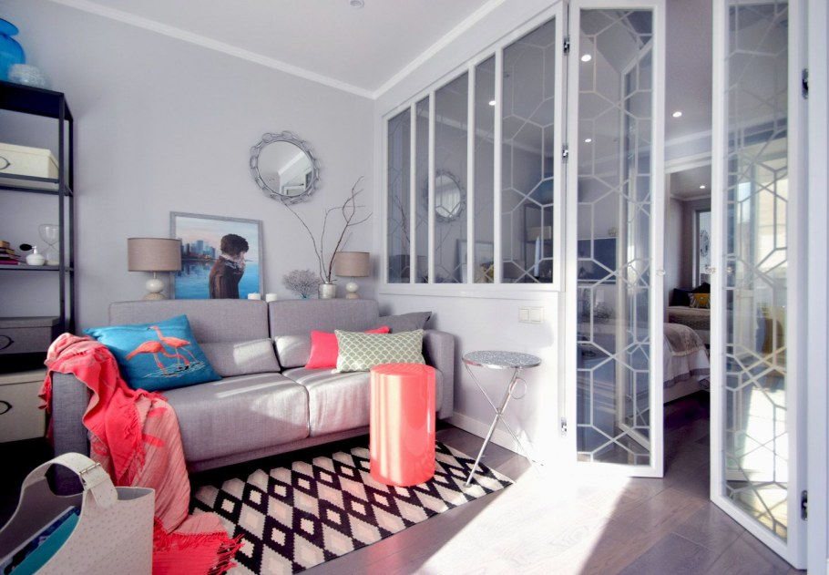 Гостиная с зоной спальни