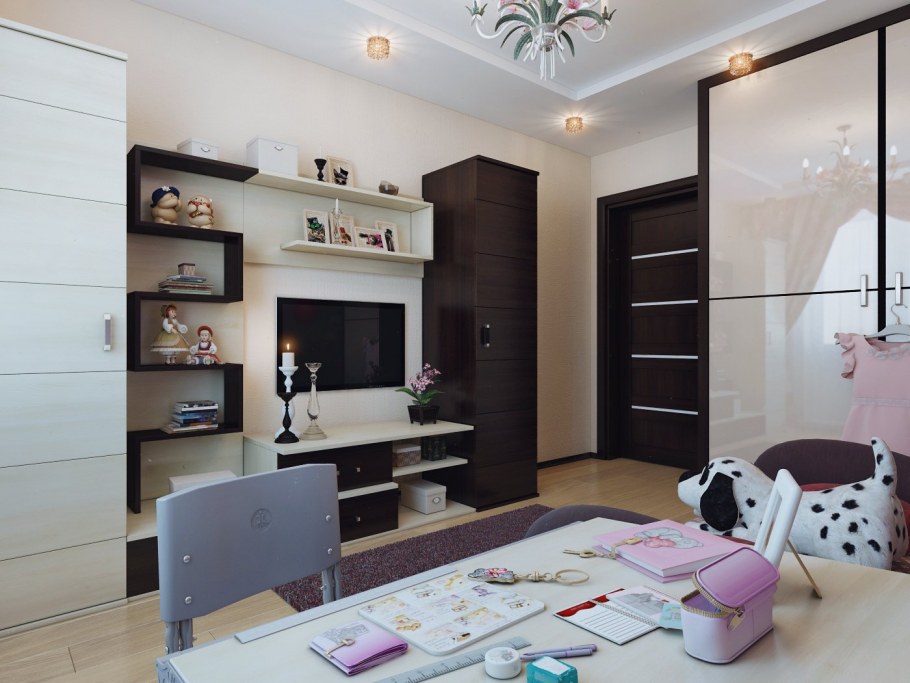 Гостиная с детским уголком