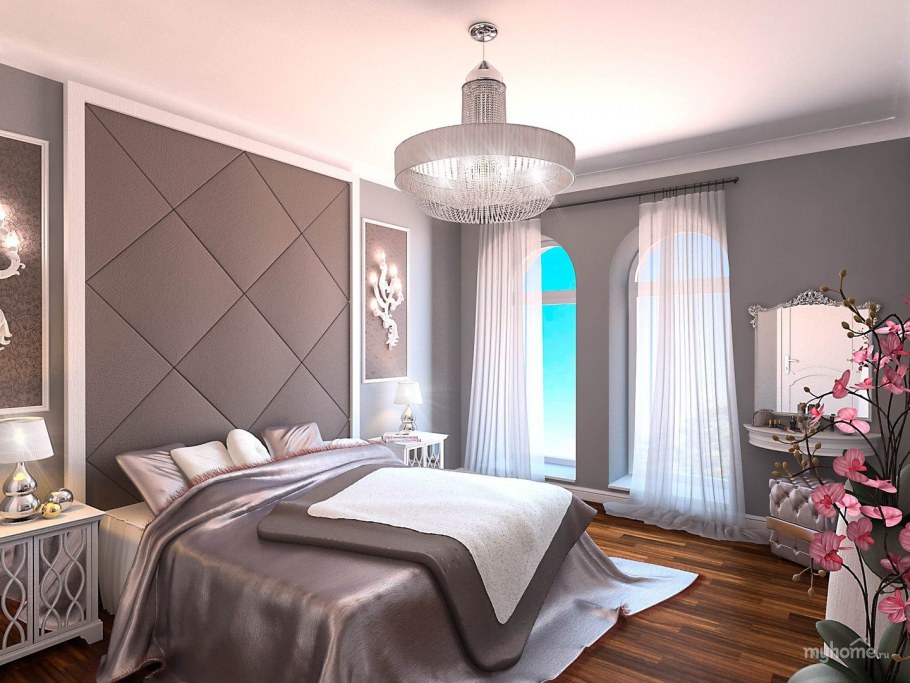 Спальня в пудровых оттенках