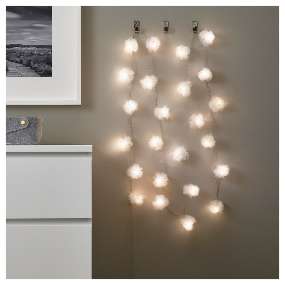 Ливсор гирлянда, 24 светодиода, для помещений/тюль белый