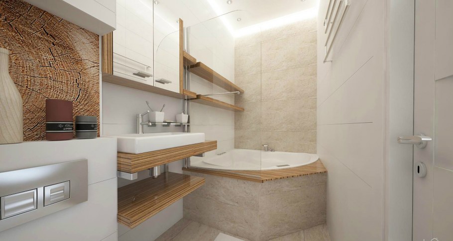 Ванная комната в трехкомнатной квартире