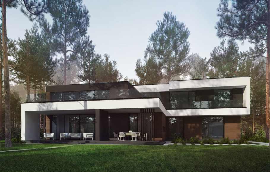 Проект коттеджного поселка в лесу