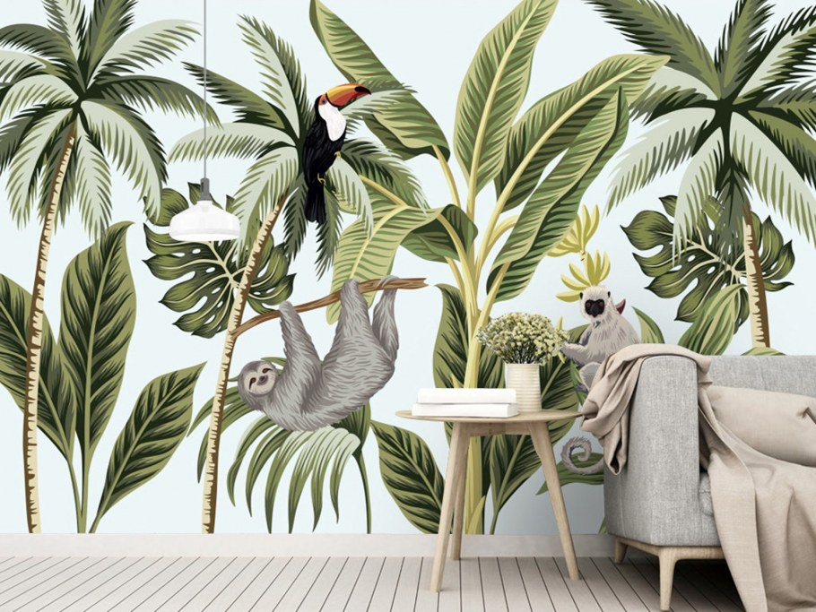 Роспись стен в тропическом стиле