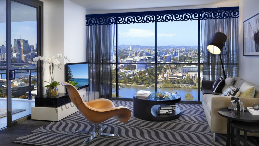 Гостиная с панорамными окнами