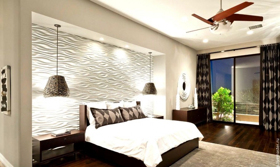 3д панели в спальне