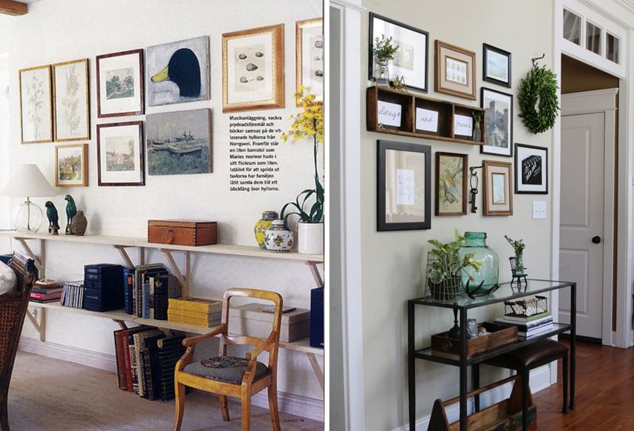 Развеска картин на стене