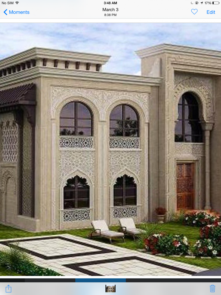 Фасад дома в мусульманском стиле