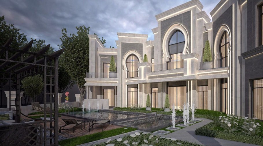 Одноэтажный дом в мусульманском стиле