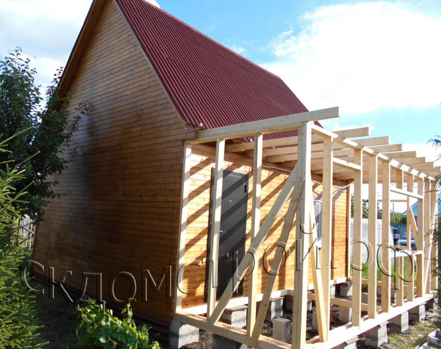 Каркасная пристройка к дачному