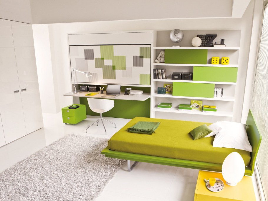 Интерьер в зелено голубых тонах