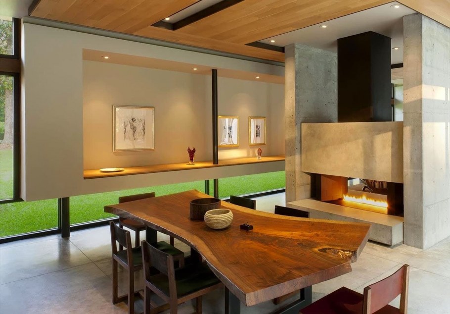 Отделка стен деревом в стиле лофт