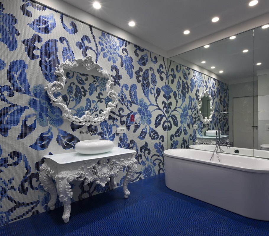 Комната в стиле Гжель