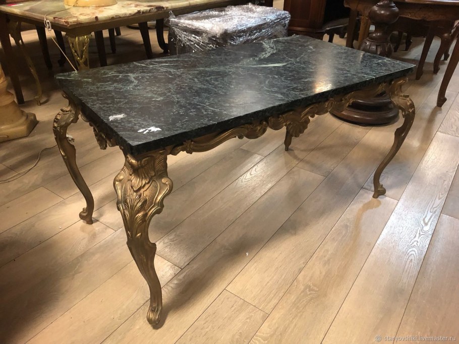 Приставной латунный столик Винтаж