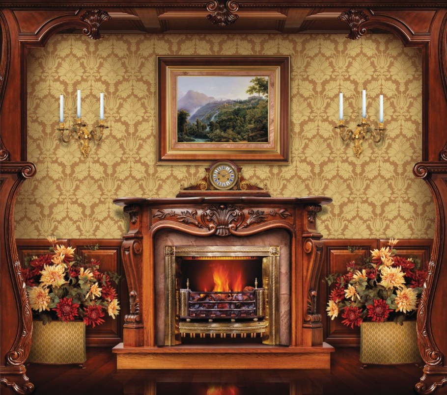 Фотообои камин Элегант