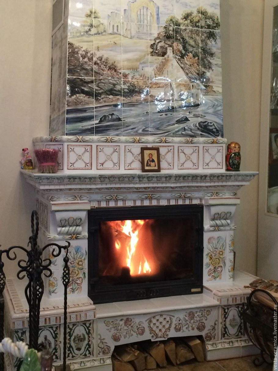 Панно на изразцовый камин