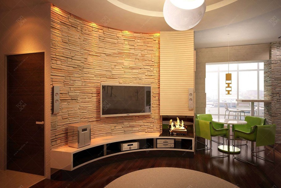 Декоративная плитка в гостиной